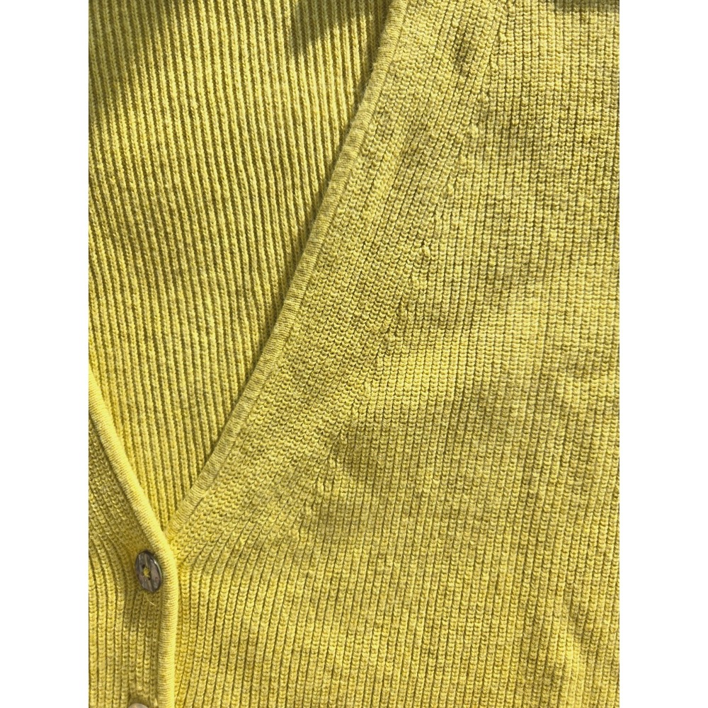 Mansted Sweater Cardigan Knit Button Up Mustard Yellow Old Money Quiet Luxury - Picture 12 of 16